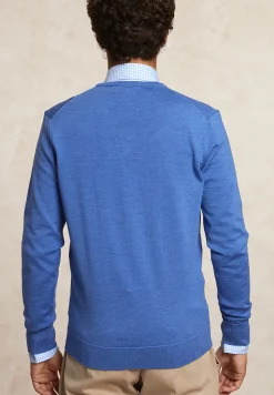 New River Woods Custom fit basic V-hals merinotrui heaven mix -