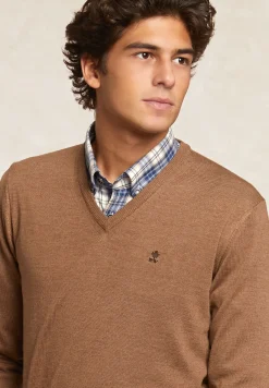 Fashion River Woods Custom fit basic V-hals merinotrui turron mix -