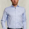 Best River Woods Custom fit effen hemd blauw -