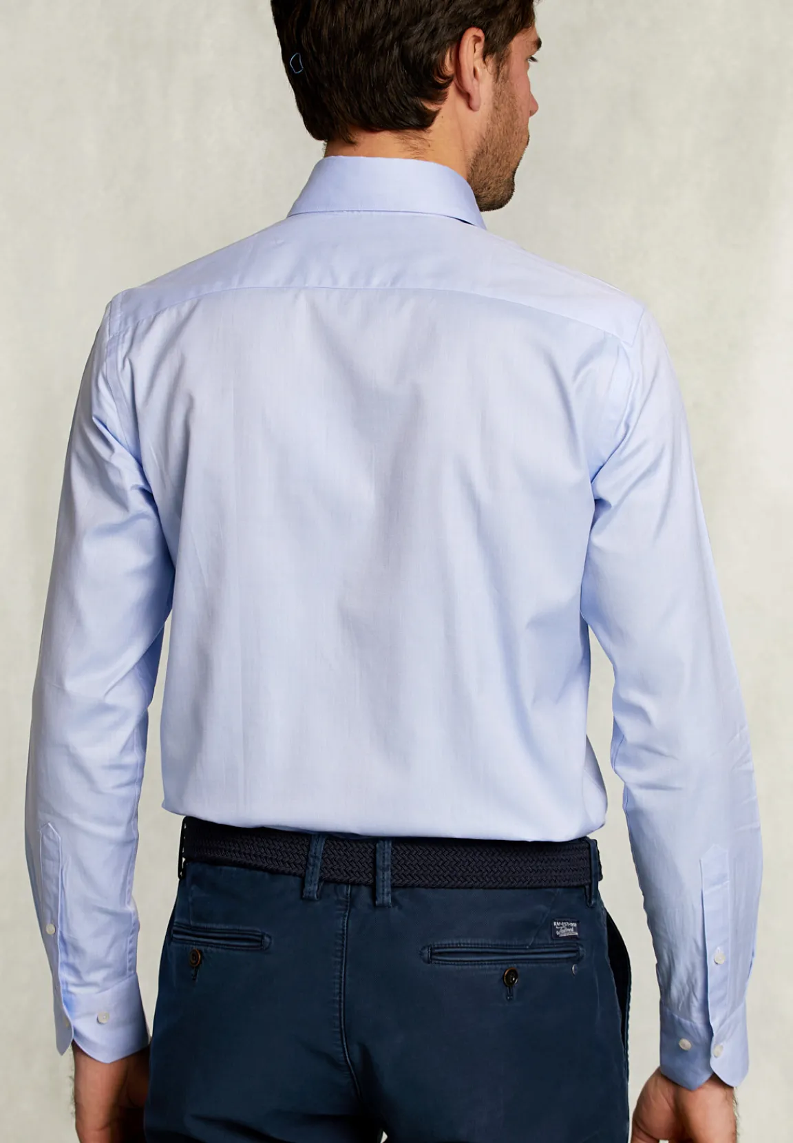 Best River Woods Custom fit effen hemd blauw -