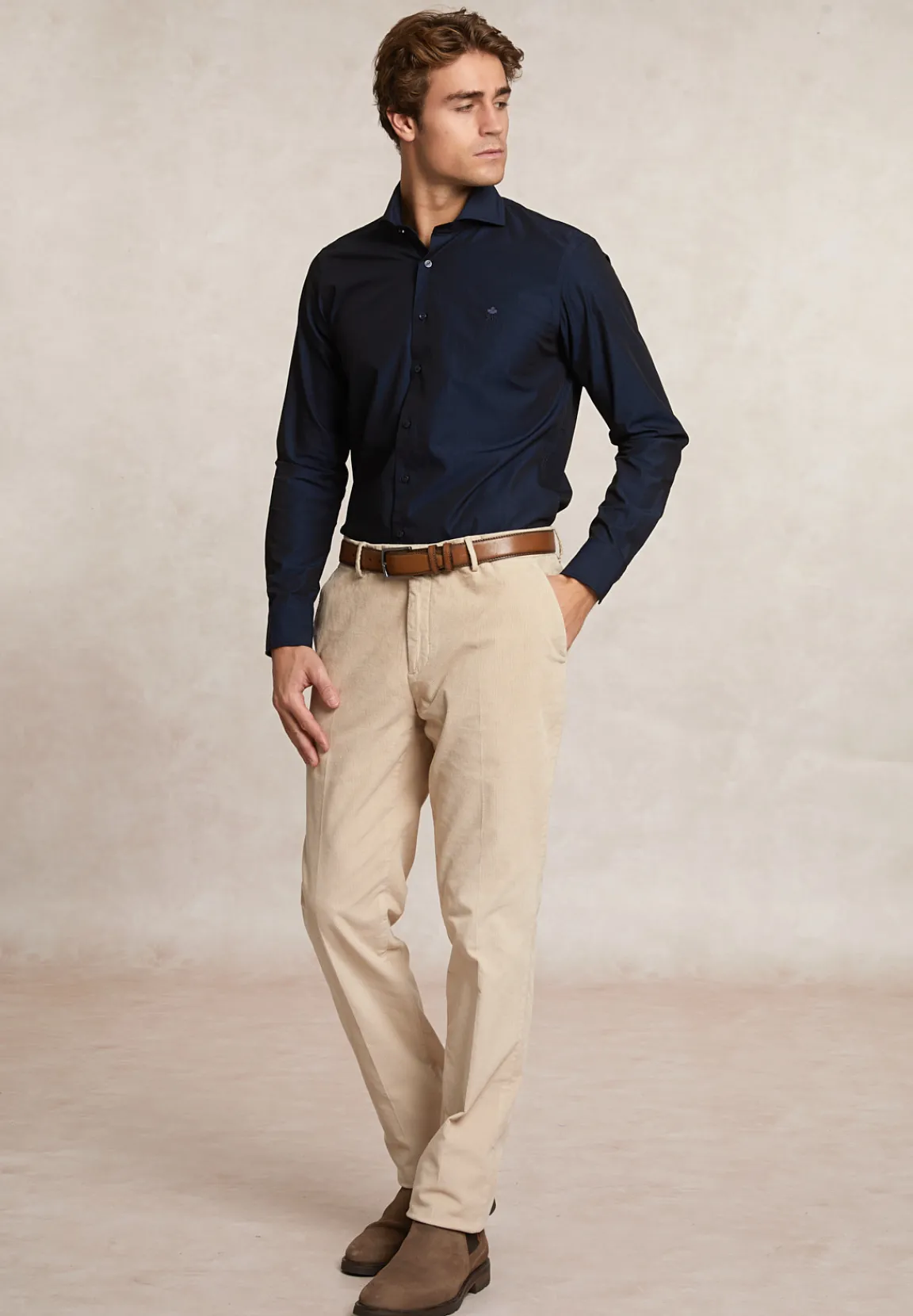 Clearance River Woods Custom fit effen hemd blauw -