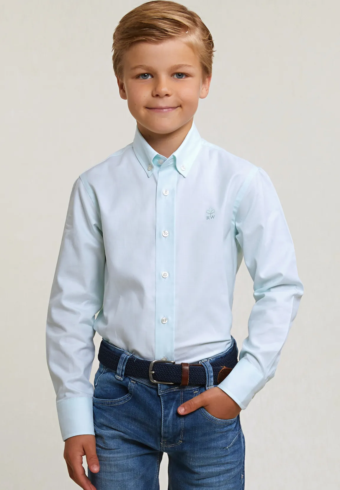 Best River Woods Custom fit effen hemd groen -