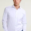 Hot River Woods Custom fit effen hemd performance stretch wit -