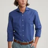 Sale River Woods Custom fit effen katoenen hemd blauw -