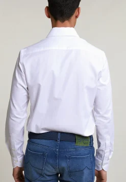 Outlet River Woods Custom fit effen katoenen hemd wit -