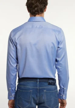 Online River Woods Custom fit effen katoenen hemd blauw -