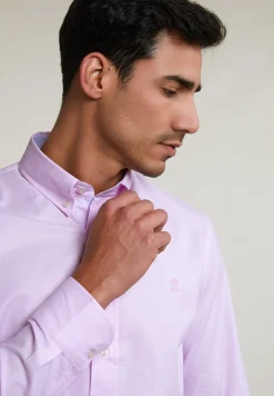 Discount River Woods Custom fit effen katoenen hemd roze -