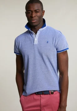 Discount River Woods Custom fit fancy katoenen polo yale blue -