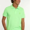 Fashion River Woods Custom fit fancy katoenen pique polo neon groen -