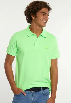 Fashion River Woods Custom fit fancy katoenen pique polo neon groen -