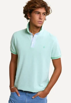Discount River Woods Custom fit fancy katoenen polo lime mix -