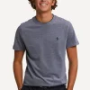 Sale River Woods Custom fit fancy katoenen T-shirt korte mouwen navy/lt grey mix -