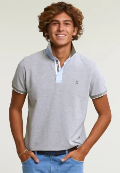 Online River Woods Custom fit fancy katoenen polo lt safari mix -