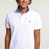 Fashion River Woods Custom fit fancy katoenen polo wit -