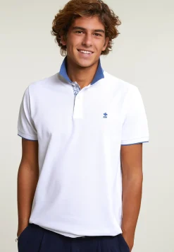 Fashion River Woods Custom fit fancy katoenen polo wit -