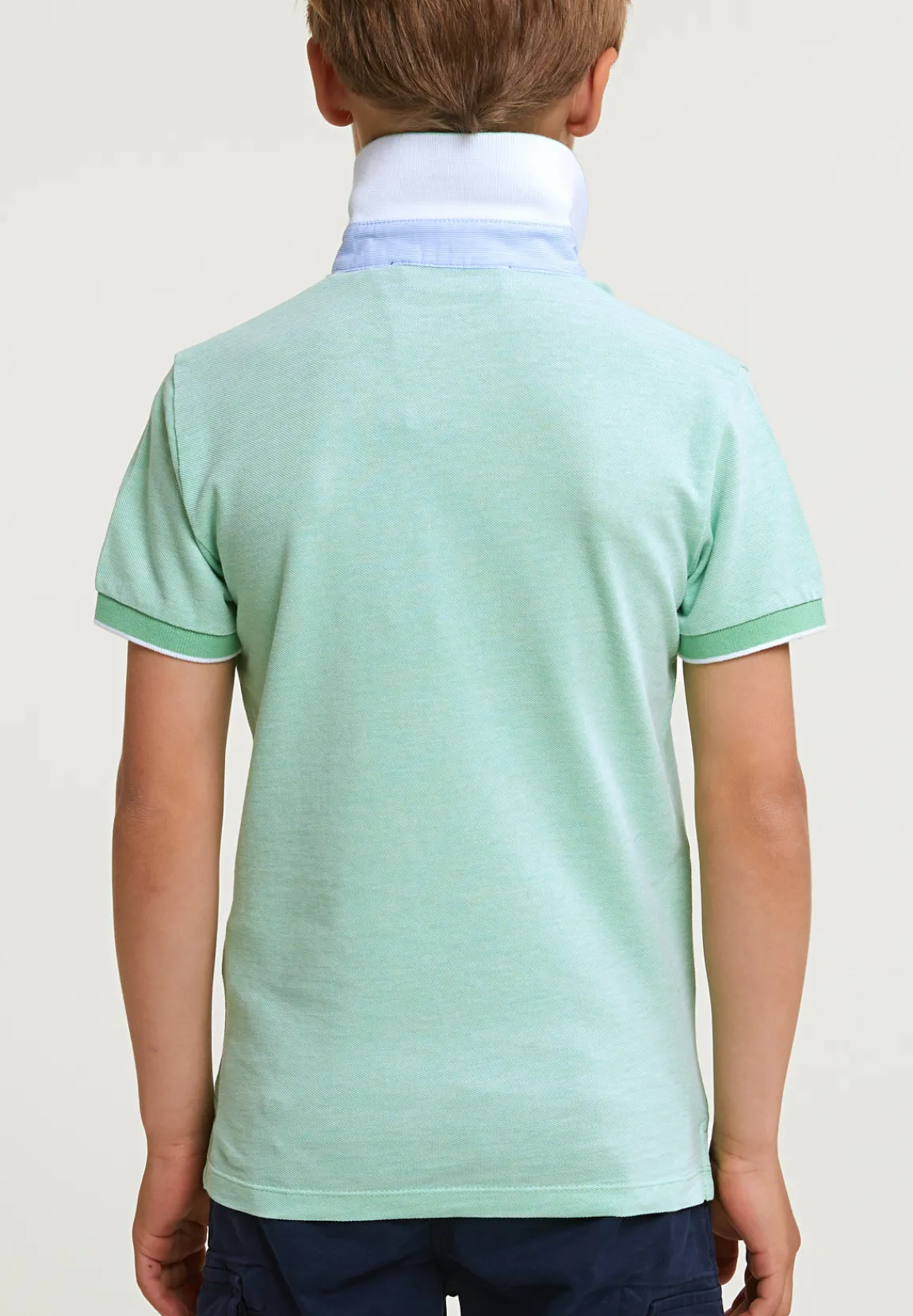 New River Woods Custom fit fancy katoenen polo korte mouwen dark lime mix -