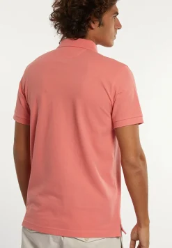 Outlet River Woods Custom fit fancy katoenen pique polo pastel rood -