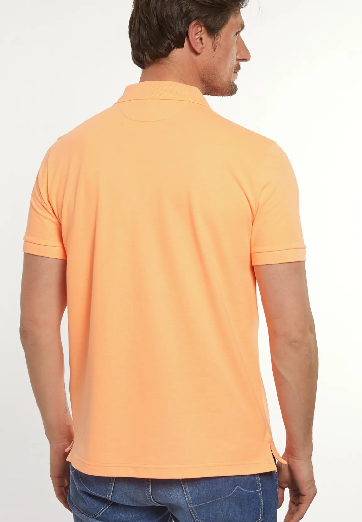 Hot River Woods Custom fit fancy katoenen pique polo neon oranje -