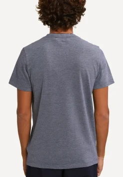 Sale River Woods Custom fit fancy katoenen T-shirt korte mouwen navy/lt grey mix -
