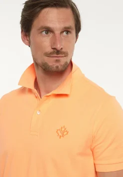Hot River Woods Custom fit fancy katoenen pique polo neon oranje -