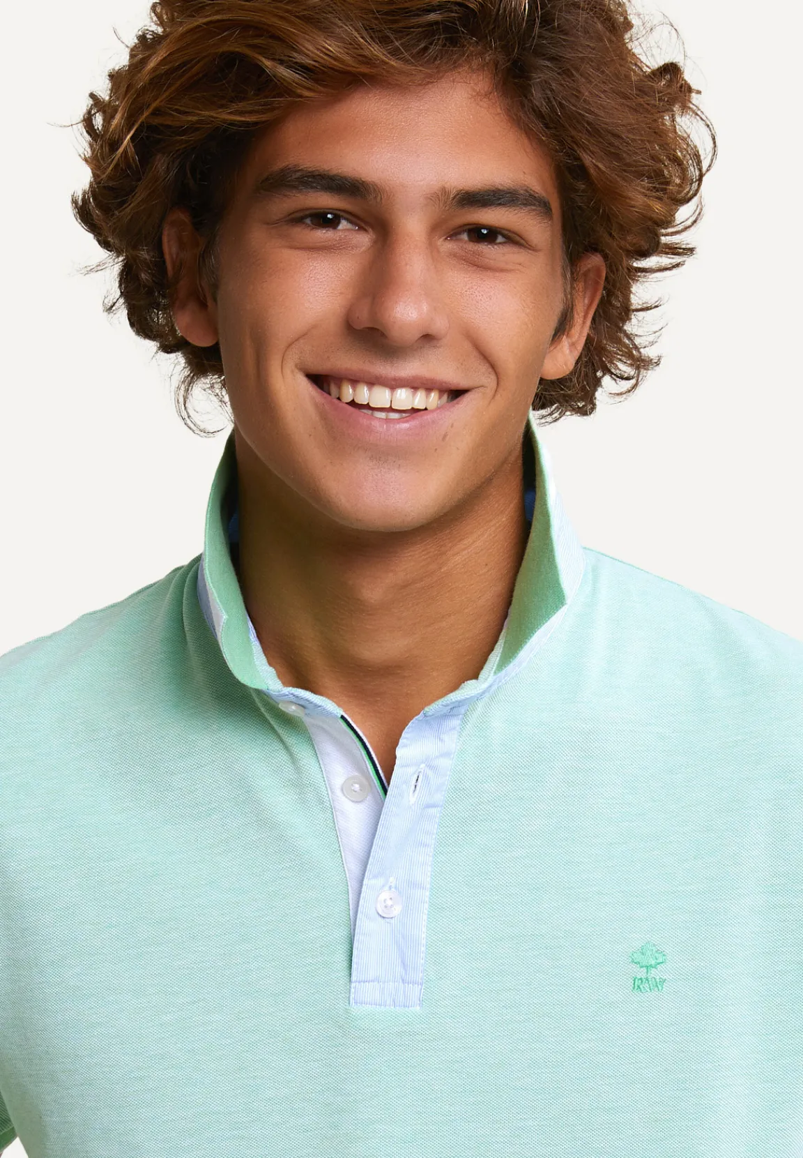 Discount River Woods Custom fit fancy katoenen polo lime mix -