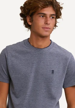 Sale River Woods Custom fit fancy katoenen T-shirt korte mouwen navy/lt grey mix -