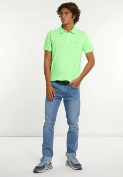 Fashion River Woods Custom fit fancy katoenen pique polo neon groen -