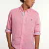 Fashion River Woods Custom fit fancy linnen hemd roze -
