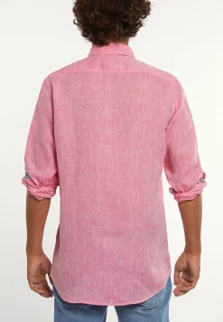 Fashion River Woods Custom fit fancy linnen hemd roze -