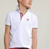 Online River Woods Custom fit fancy polo korte mouwen wit -