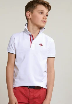 Online River Woods Custom fit fancy polo korte mouwen wit -