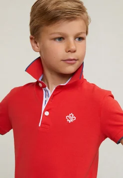 Outlet River Woods Custom fit fancy polo korte mouwen stanford red -
