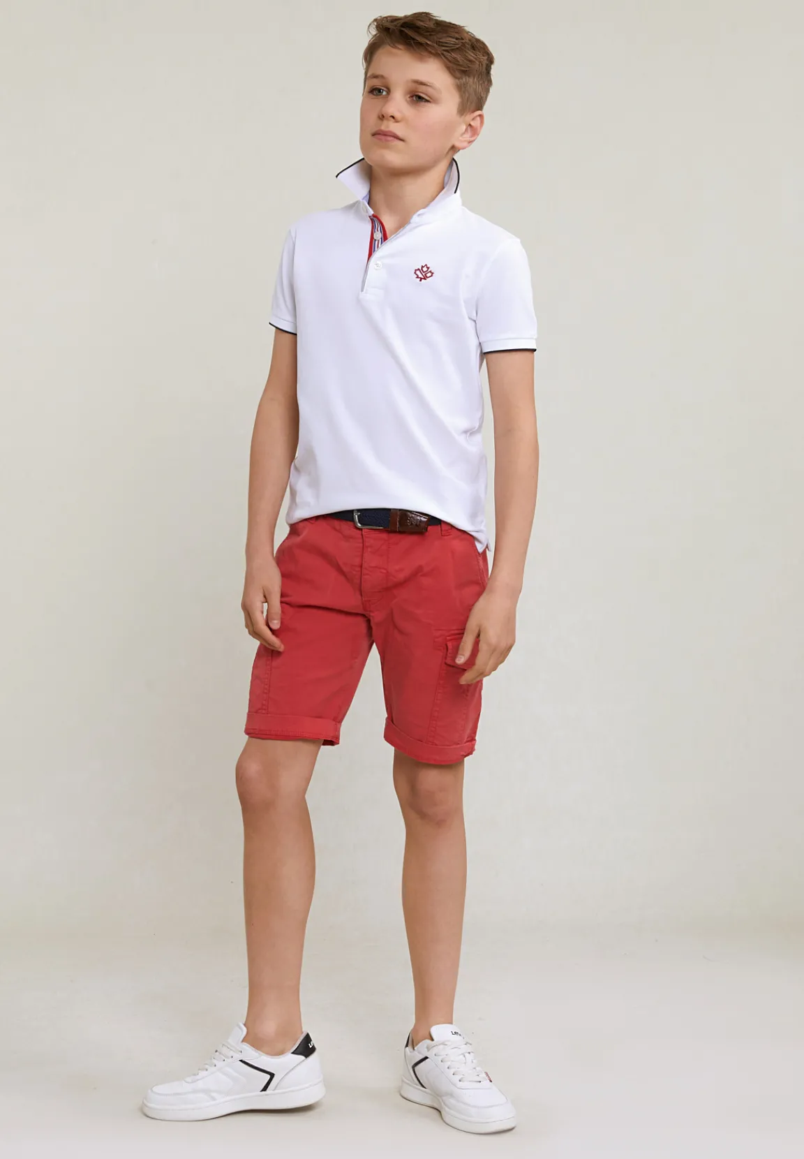 Online River Woods Custom fit fancy polo korte mouwen wit -