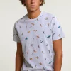 Fashion River Woods Custom fit fancy T-shirt korte mouwen oyster mix -