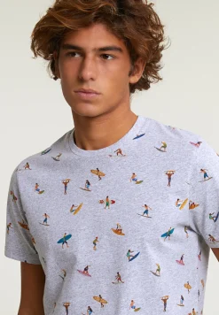 Fashion River Woods Custom fit fancy T-shirt korte mouwen oyster mix -