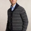 New River Woods Custom fit fancy zuivere scheerwol cardigan navy -