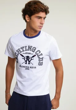 Online River Woods Custom fit fantasie T-shirt wit -