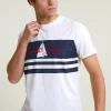 New River Woods Custom fit fantasie T-shirt korte mouwen écru/navy -