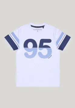 Discount River Woods Custom fit fantasie T-shirt blauw/wit -