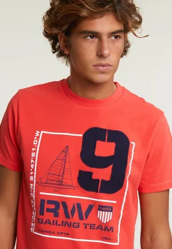 Outlet River Woods Custom fit fantasie T-shirt korte mouwen cornell red -