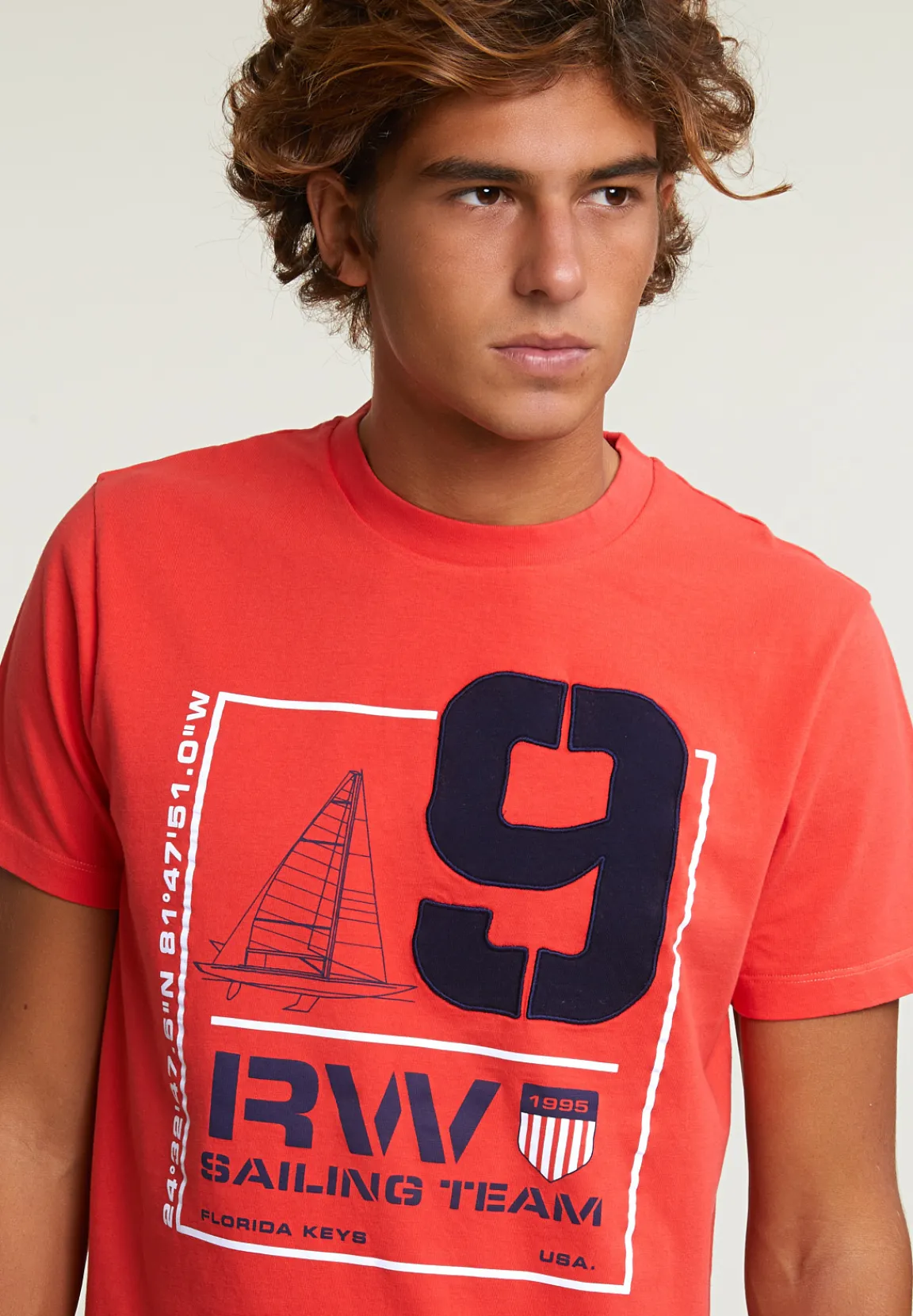 Outlet River Woods Custom fit fantasie T-shirt korte mouwen cornell red -