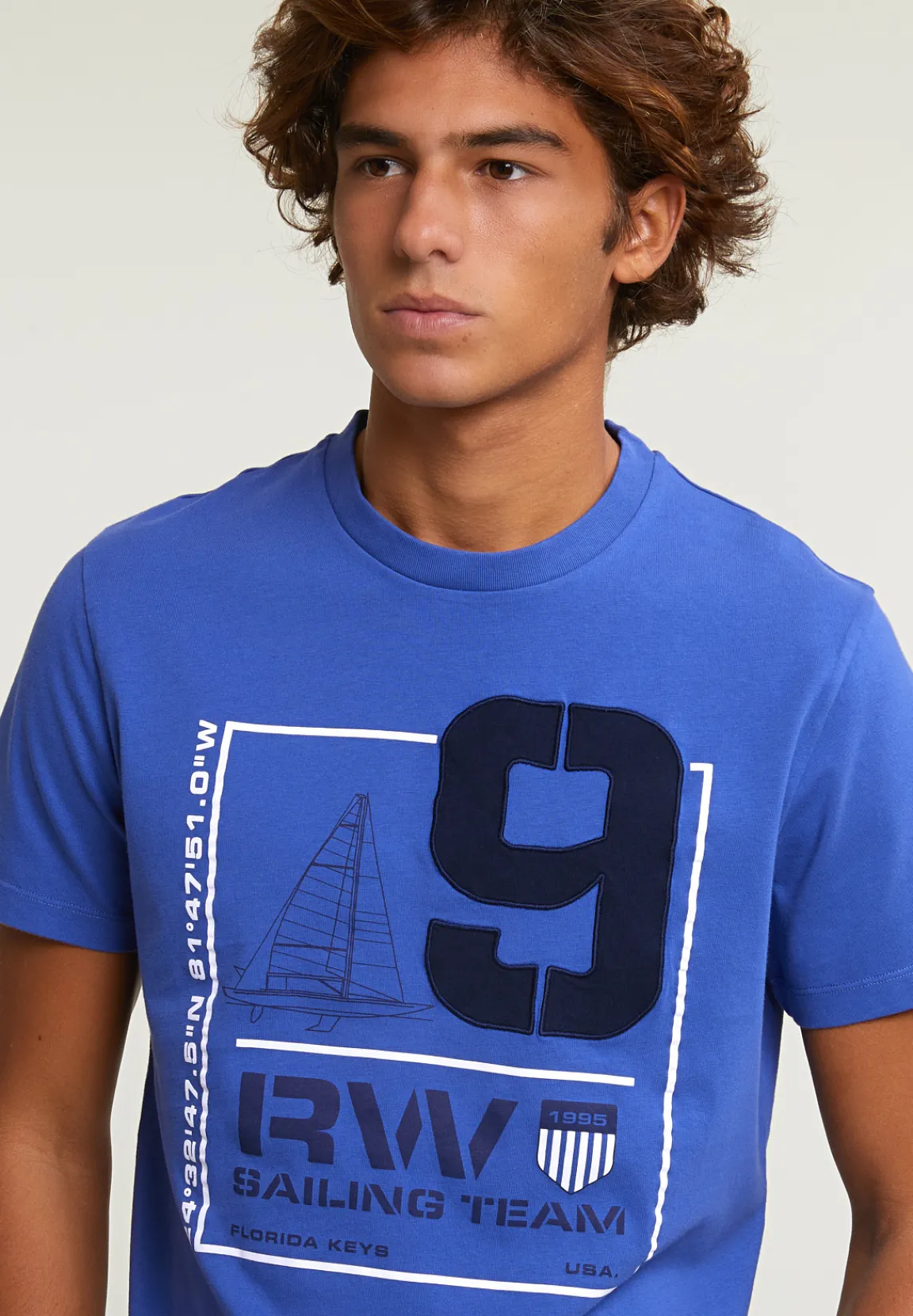 Best River Woods Custom fit fantasie T-shirt korte mouwen caribbean blue -