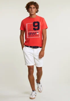 Outlet River Woods Custom fit fantasie T-shirt korte mouwen cornell red -