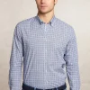 New River Woods Custom fit fantasiehemd blauw/wit -