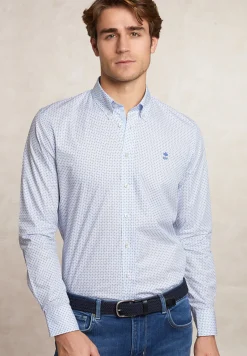 Fashion River Woods Custom fit fantasiehemd blauw/wit -