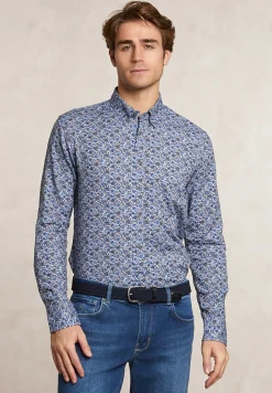 New River Woods Custom fit fantasiehemd bruin/blauw -