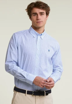 Best River Woods Custom fit fantasiehemd blauw/wit -