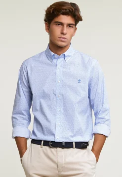 Outlet River Woods Custom fit fantasiehemd blauw -