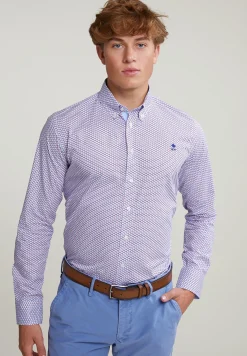 Online River Woods Custom fit fantasiehemd blauw/rood -