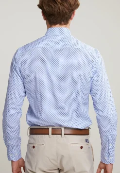 New River Woods Custom fit fantasiehemd blauw/wit -